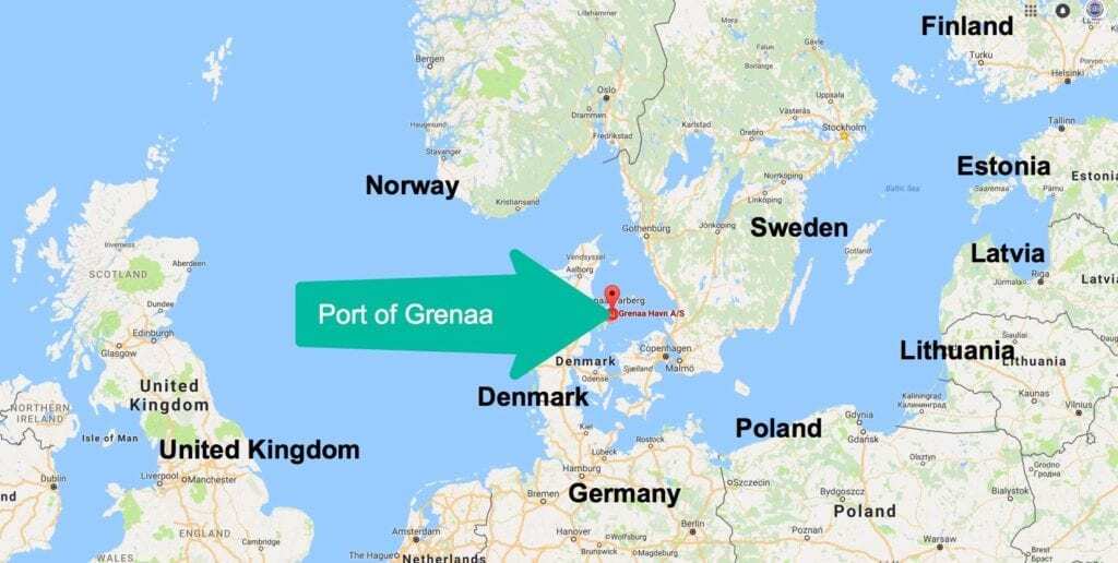 Map of Grenaa Port