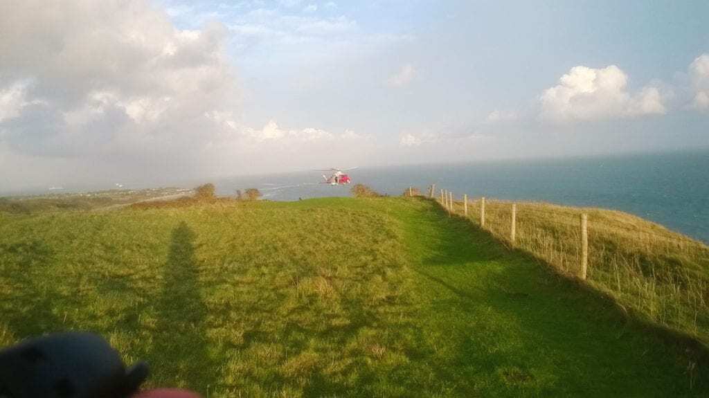 Coastguard manouvres at Culver overlooking Bembridge