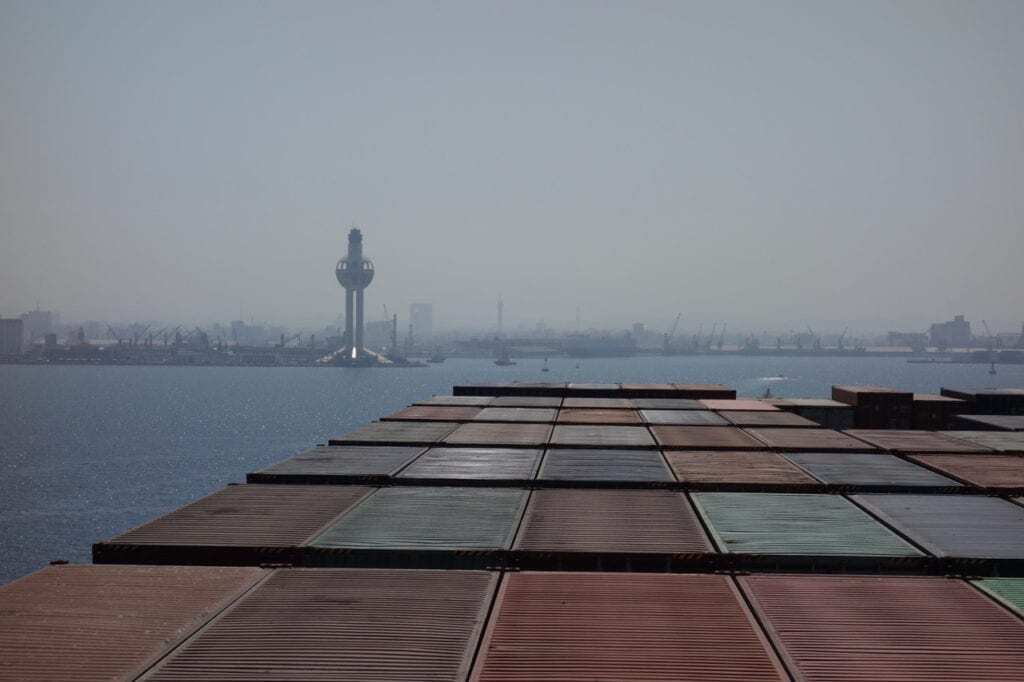 Entering the Islamic port of Jeddah, Saudi Arabia