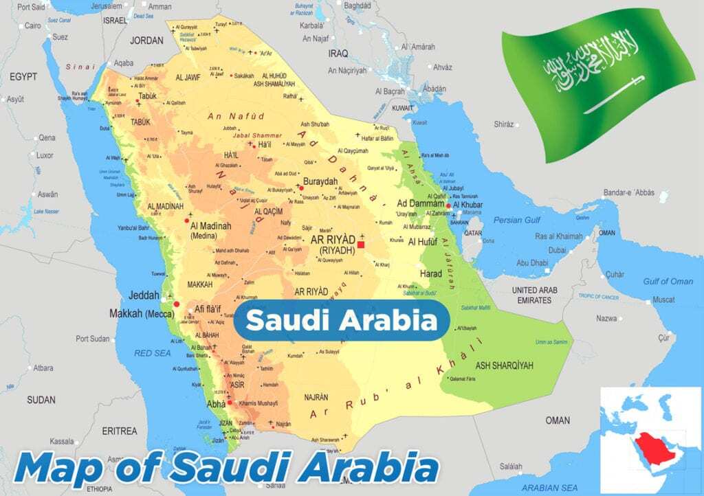 Map of Saudi Arabia