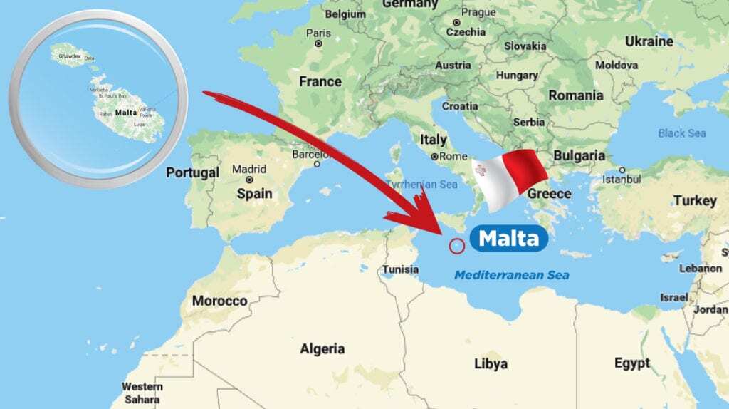 Map of Malta in the Med