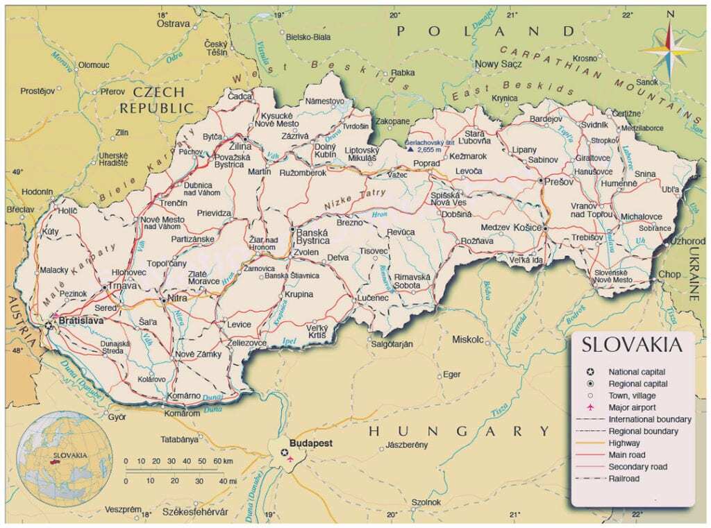 Map of Slovakia