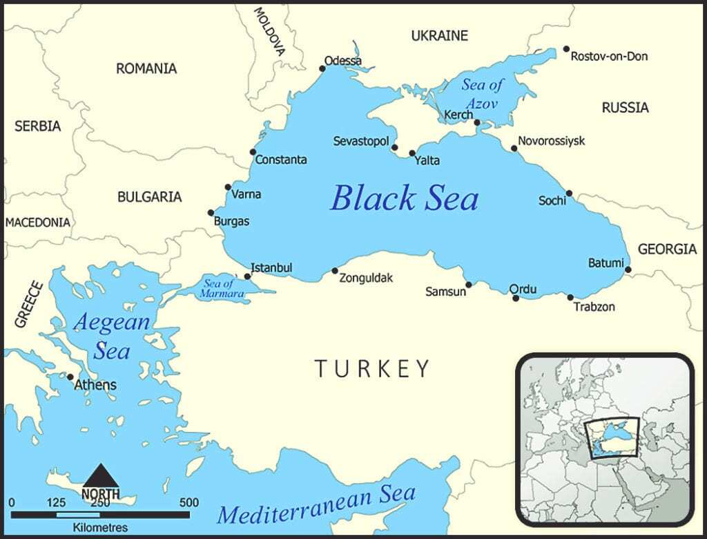 Map of the Black Sea region