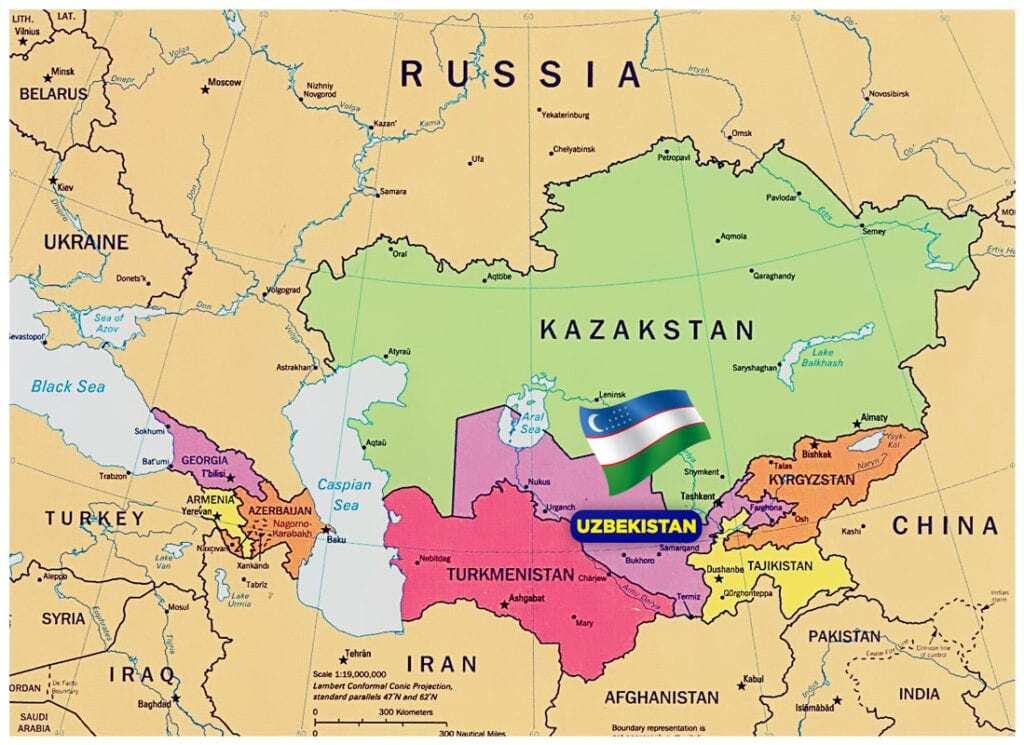 Map of Uzbekistan