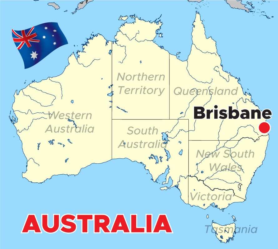 Australia-Brisbane-Map