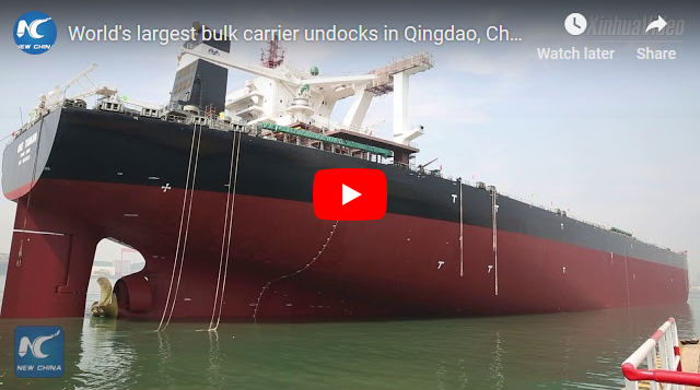 World's largest bulk carrier undocks in Qingao China