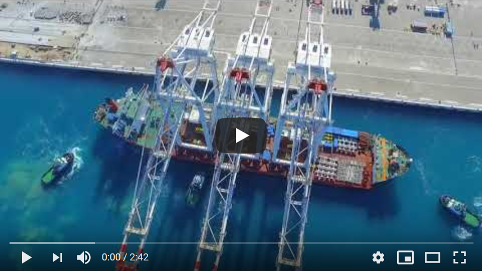 The world’s largest container-handling cranes arrive at APM Terminals Med-Port Tangier