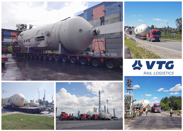 VTG moved a high pressure blowdown vessel with dimensions 2000 x 560 x 580 cm
