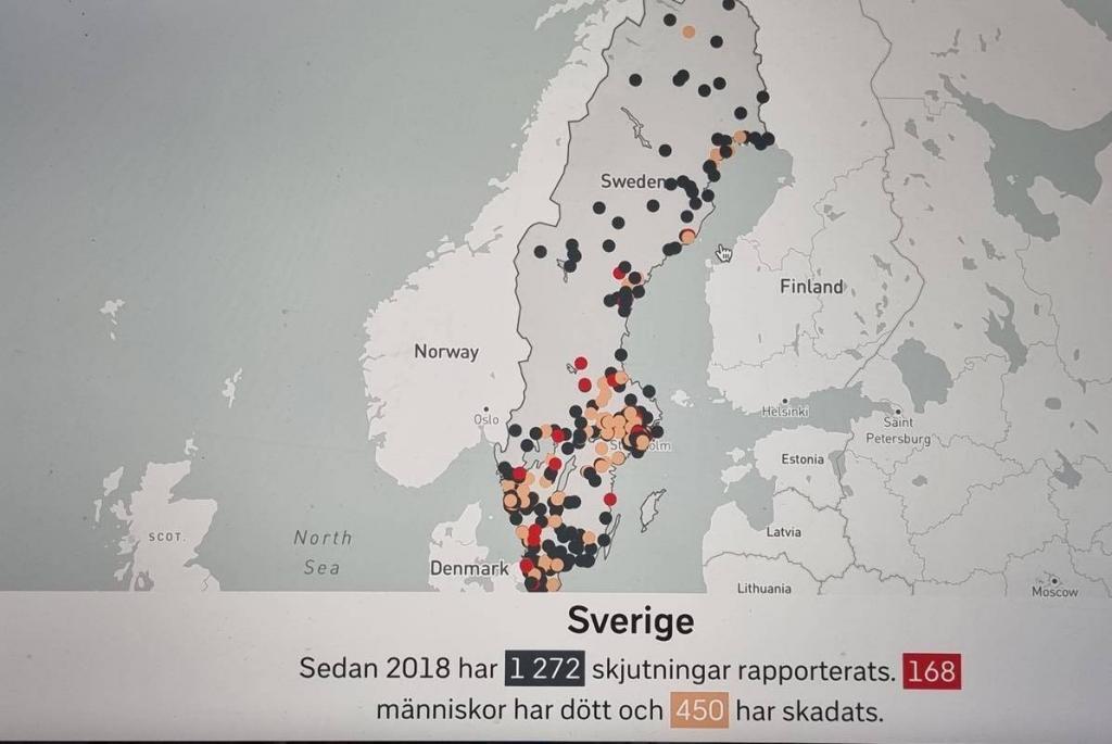 Stockholm Sweden Map of Shootings