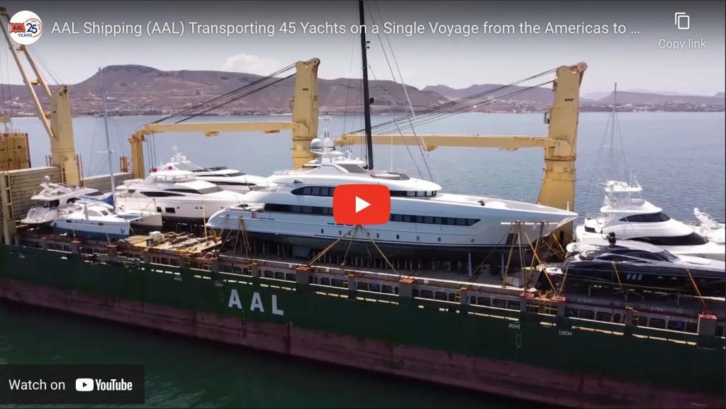 AAL Shipping Transporting 45 Yachts on a Single Voyage