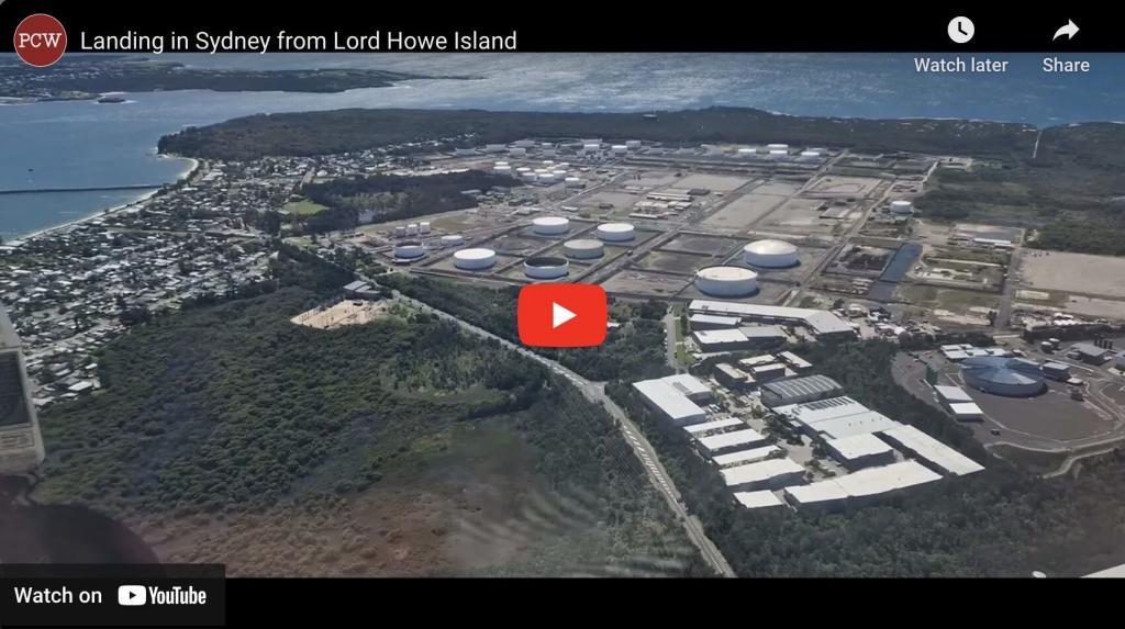 Video - Landing in Sydney from Lord Howe Island