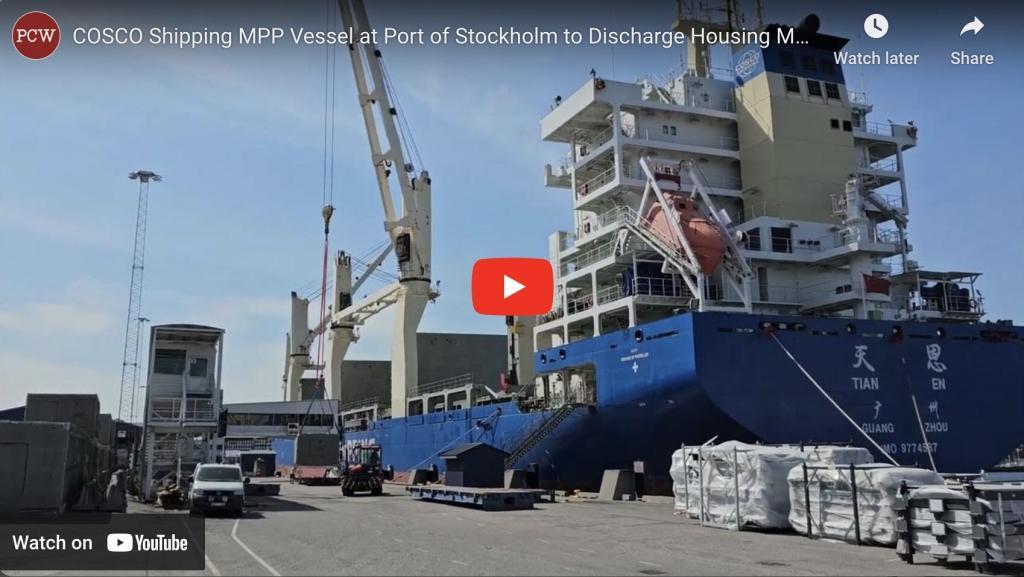 COSCO Shipping MPP Vessel at Port of Stockholm to Discharge Housing Modules Part 1