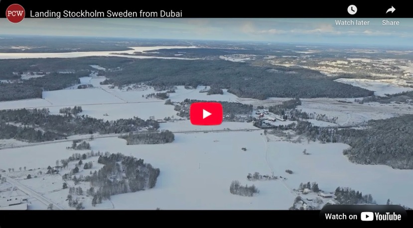 Landing in Stockholm from Dubai